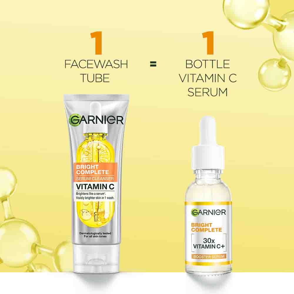 Garnier facewash with Vitamin C serum benefits for instant brightness